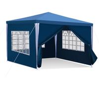 Jopassy Pavillon Tente de jardin - Tente de plage pratique, montage facile avec Easy-Klett, idéale pour les fêtes Bleu 3x3m