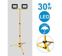 Jopassy Projecteur à LED avec trépied Projecteur de chantier extérieur IP66 Projecteur pour jardin arrière cour 2X30W blanc froid