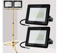 Jopassy Projecteur à LED avec trépied Projecteur de chantier IP66 Lampes de travail pour jardin cour arrière 2X100W blanc froid