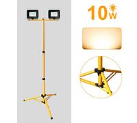 Jopassy Projecteur LED avec trépied Projecteur de chantier extérieur IP66 Projecteur pour jardin arrière cour 2X10W Blanc chaud