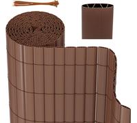 Jopassy Tapis de protection visuelle PVC Clôture visuelle marron Coupe-vent pour jardin balcon et terrasse 180x1000cm Forme stable en W