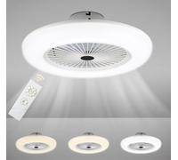 Jopassy Ventilateur de plafond 80w Led avec éclairage Fan LED Ventilateur lampe avec télécommande Moderne