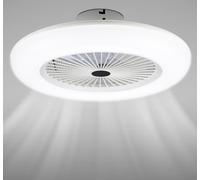 Jopassy Ventilateur de plafond 80w LED avec télécommande Lumière Lampe de plafond Télécommande Timer Dimmable Smart LED Plafonnier