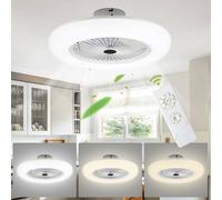 Jopassy Ventilateur de plafond 80w Smart LED Plafonnier Télécommande Minuterie Variable Ventilateur