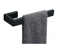 JOPOFI Porte-Serviettes rectangulaire de 20,3 cm, Anneau Porte-Serviettes Contemporain en Acier Inoxydable SUS 304, Design Moderne, Barre Porte-Serviettes pour Salle de Bain à Fixation Murale, Noir