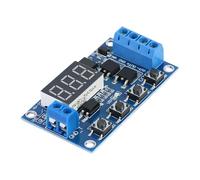 Jopwkuin Module de Commutation de Minuterie Programmable, Relais de | Contrôle de cycle réglable, affichage numérique à LED, interrupteur d\'arrêt d\'urgence, protection de polarité réversible,