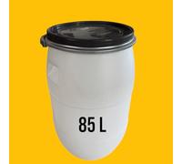 Jordan & Jordan - Fût Plastique Blanc 85L PEHD - Ouverture Ø34cm Amovible - Stockage Alimentaire, Eau, Fermentation - Hermétique Résistant UV