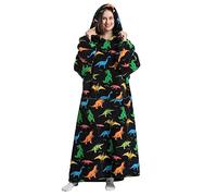 JOREAY Sweat à Capuche Femme, Pull Plaid Oversize en Polaire Couverture à Capuche, Douce et Chaude Plaid avec Manche avec Capuche Homme, Cadeau