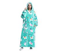 JOREAY Sweat à Capuche Femme, Pull Plaid Oversize en Polaire Couverture à Capuche, Douce et Chaude Plaid avec Manche avec Capuche Homme, Cadeau