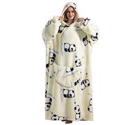 JOREAY Sweat à Capuche Femme, Pull Plaid Oversize en Polaire Couverture à Capuche, Douce et Chaude Plaid avec Manche avec Capuche Homme, Cadeau