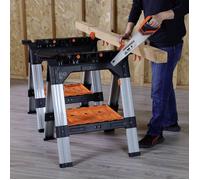 JORGENSEN 99215 Établi pliant (l x H x P) 860 x 780 x 127 mm orange, noir