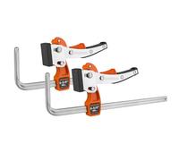 JORGENSEN Lot de 2 Serre-Joints à Cliquet pour Rail de Guidage | avec Mécanisme de Verrouillage, Force de Serrage Maximale 181 kg, Ouverture Maximale 168 mm