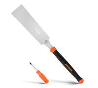 JORGENSEN Scie Japonaise, Scie à Main avec Double Tranchant | Lame SK5 250mm Remplaçable, Scie Japonaise Menuisier avec Poignée Ergonomique en TPE,Parfaite pour le Bois