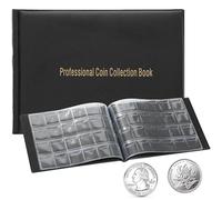 Jortmrd 240 Pochettes Classeur Pieces de Monnaie 3 x 3.2 cm Album Pieces de Monnaie Collection, Rangements pour Pièces de Monnaie, Album Collection Piece pour 2 Euros 25 mm Monnaie (Noir)