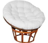 JORTUIO Coussin De Siège Rond,Coussin De Chaise Suspendue Coussin De Chaise Papasan Extérieur, Coussin De Chaise Confortable Coussin De Siège Amovible pour Jardin Terrasse(Blanc,120x120cm)