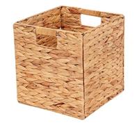 Jorzer Cubes de rangement en osier 30,5 x 30,5 x 30,5 cm, paniers de rangement pliables en jacinthe d'eau tissés à la main avec poignée, bacs de rangement tissés pour l'organisation