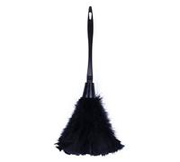 Josenidny 1 plumeau à plumes de dinde avec poignée en plastique noir outil de nettoyage (noir) 35 cm