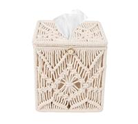 Josenidny Couvercle pour boîte de mouchoirs Boho Decor porte mouchoirs en papier carré boucle de perles serviette en macramé organisateur de mouchoirs décoration de la maison