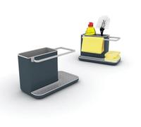 Joseph Joseph 85022 Caddy - Rangement/organiseur d'évier avec égouttoir intégré, support pour éponge, brosse, liquide vaisselle, et lavette, démontable, Gris, Taille normale