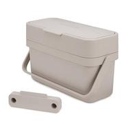 Joseph Joseph Compo 4 Caddy de Recyclage des déchets Alimentaires Mince à Remplissage Facile avec aération, Montage sur Porte en Option, 4 litres-Stone