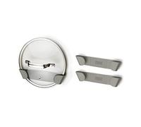 Joseph Joseph Duo - Ensemble de 3 Porte-Couvercles pour Casseroles et Casseroles, Organisateur de Rangement Mural Auto-Adhésif, Convient pour Couvercles Jusqu'à 24 cm, Ruban VHB 3M Inclus, Gris