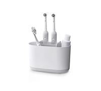 Joseph Joseph Duo Porte-Brosse à Dents Amovible, Compatible avec Les Brosses à Dents Manuelles et Électriques, Organisateur de Salle de Bain, Blanc, Grand