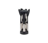 Joseph Joseph Elevate Fusion Ensemble d'ustensiles de Cuisine 5 pièces Antiadhésive Résistantes à la Chaleur, Pinces en Silicone à Poignées Lestées en Acier Inox avec Support de Rangement