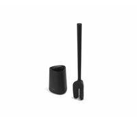 Joseph Joseph Flex 360 Lite Brosse WC Silicone avec Support, Nettoyage 360°, Anti-Goutte, Tête Remplaçable, Noir