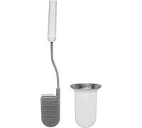 Joseph Joseph Flex - Brosse Toilette WC avec Support Mural - Balayette Souple et Résistante, tête Flexible, Anti-Goutte, Anti-bouchage, Nettoyage en Profondeur - Blanc, Moyen
