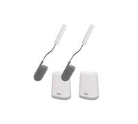 Joseph Joseph Flex Lite - Jeu de 2 brosses WC toilette avec support mince - Balayette Souple et Résistante, tête flexible, anti-goutte, anti-bouchage, nettoyage en profondeur - Blanc/Gris, Petit