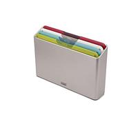 Joseph Joseph Folio Icon - Ensemble de 4 Planches à découper antidérapantes à Code Couleur avec étui de Rangement, Grand, Multicolore