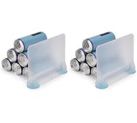 Joseph Joseph FridgeStore - Séparateur d'étagère mobile pour réfrigérateur Organisateur de boîtes de conserve et de bouteilles, Transparent/Bleu (Lot de 2)
