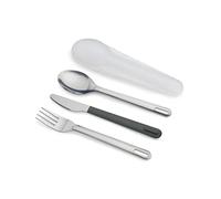Joseph Joseph GoEat -Ensemble de couverts de voyage en acier inoxydable pour 1 personne, ensemble réutilisable de couteaux, fourchettes et cuillères avec étui pour la boîte à lunch, le camping