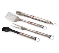Joseph Joseph GrillOut Set de 4 Ustensiles BBQ en Acier Inoxydable avec Boîte de Rangement, Brosse, Pinces, Spatule & Fourchette