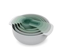 Bol de cuisine en set NEST 40112, 9 pièces, avec passoire et tasses à mesurer, gris / vert, Joseph Joseph