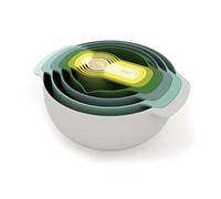 Joseph Joseph Nest 9 Plus 9-Pièces, set emboîtable avec Bol mélangeur grand et petit, passoire, tamis, 5 tasses à mesurer, Multicolore clair