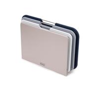 Joseph Joseph - Nest Boards - Ensemble de 3 Planches à Découper Design en Plastique avec Support de Rangement, Moyen, Bleu/Gris