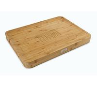 Joseph Joseph – Planche à découper Bambou naturel avec grip central et bord relevé – Marron-Beige