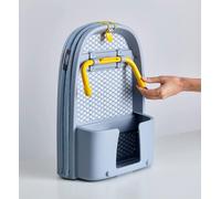 Joseph Joseph Planche à repasser Pocket 50009 90 x 15,5 cm Housse en coton 100% Gris/Jaune Porte-fer