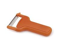 Joseph Joseph SafeStore Stainless Steel Julienne Peeler with Blade Guard, potato eye remover- Orange
