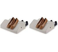 Joseph Joseph Shoe-in - Rangement à 2 étages pour Chaussures, Peut contenir jusqu'à 6 Paires- Grand, Beige (Lot de 2)