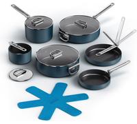 Joseph Joseph - Batterie de cuisine SPACE 45086 - Set 6 pièces bleu, poignées pliables inox