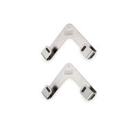 Joseph Joseph Space Support pour Couvercles Casseroles, Auto Adhésif ou avec Vis, 2 Pièces, pour Couvercles jusqu'à 28 cm, Acier Inoxydable, Argenté