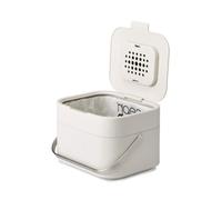 Joseph Joseph Stack 4- Poubelle pour Les déchets Alimentaires avec Couvercle et Filtre Anti-Odeurs, Bac à Compost de Cuisine avec poignée, Gris Pierre, 4 L