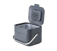 Joseph Joseph Stack 4- Poubelle pour les déchets alimentaires avec couvercle et Filtre Anti-Odeurs, Bac à compost de cuisine avec poignée - Graphite, 4 L