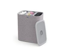 Joseph Joseph Tota- Trio Panier de séparation du Linge de 90 litres avec Couvercle, 3 Sacs de Lavage Amovibles avec poignées, Gris