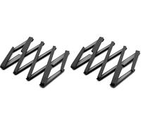 Joseph Joseph Trivet en Silicone Extensible et Pliable pour casseroles et poêles, Support antidérapant Extensible, Tapis résistant à la Chaleur pour Le Plan de Travail de la Cuisine - Noir (Lot de 2)