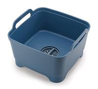 Joseph Joseph - Wash&Drain - Bac à Vaisselle, Bassine Plastique Evier avec poignées et Bouchon de vidange, 9 litres - Bleu foncé