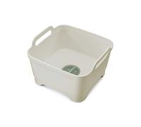 Joseph Joseph - Wash&Drain - Bac à vaisselle, Bassine Plastique Evier avec poignées et bouchon de vidange, 9 litres - pierre/vert