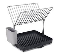 Joseph Joseph Y-Rack Égouttoir à Vaisselle à 2 Niveaux, avec Pot à ustensiles, Bec de vidange intégré, Grande capacité, Gris